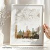 Art print of a map of Florence with notable landmarks in a minimalist design.