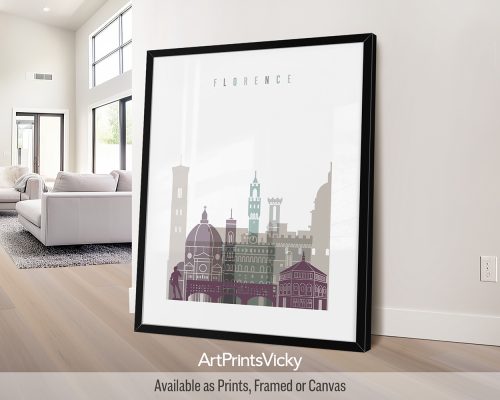 Florence wall art print in cool pastel 2 theme by ArtPrintsVicky