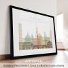 Art print featuring a stylized cityscape of Florence with notable architectural elements.