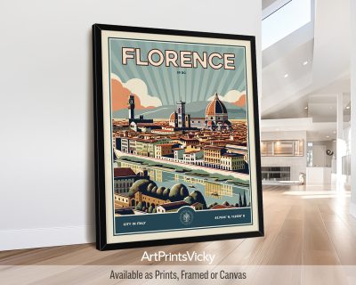 Vintage print of Florence