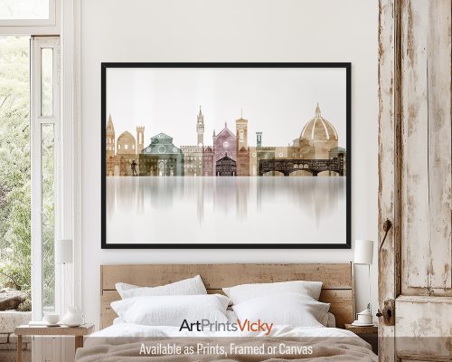 Florence Cityscape Poster in Warm Watercolors