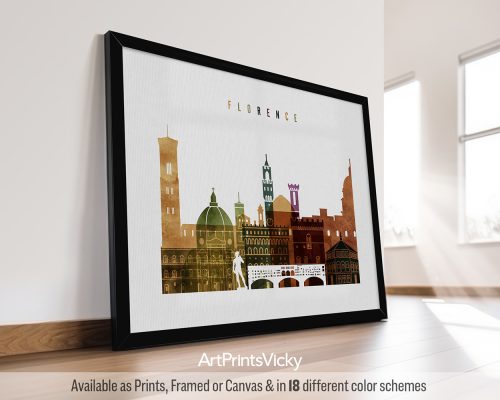 Florence Cityscape Poster In Vibrant Watercolors by ArtPrintsVicky