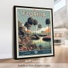 Florida Poster Inspired by Retro Travel Art by ArtPrintsVicky