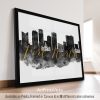 Artistic representation of the Fort Worth skyline with the text 'Fort Worth' in gold lettering.