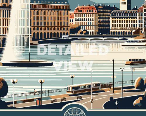 Geneva Poster Inspired by Retro Travel Art
