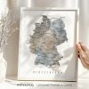 Germany Detailed Map Print In Watercolour by ArtPrintsVicky