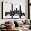 Kansas City as Set of 3 Black & White Prints