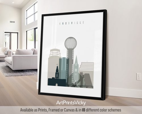 Knoxville Art Print in Cool Earth Colors by ArtPrintsVicky