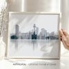 Liverpool Wall Art Print in Grey Blues