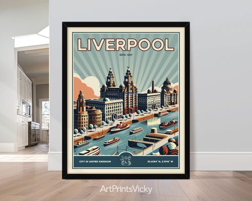 Liverpool retro b art print