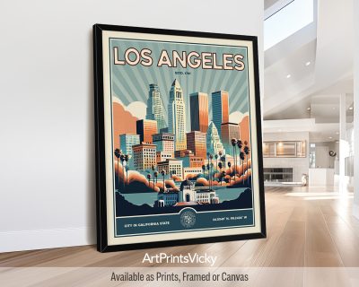 Retro artwork of Los Angeles