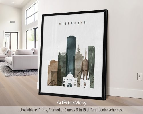 Earthy & Inviting Melbourne Cityscape Poster