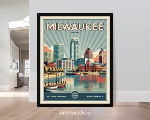 Milwaukee Retro B Art Print