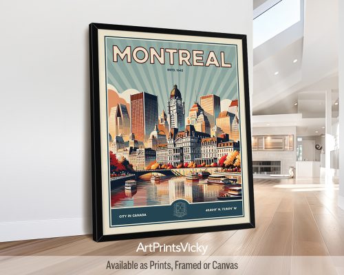Montreal Poster Inspired by Retro Travel Art