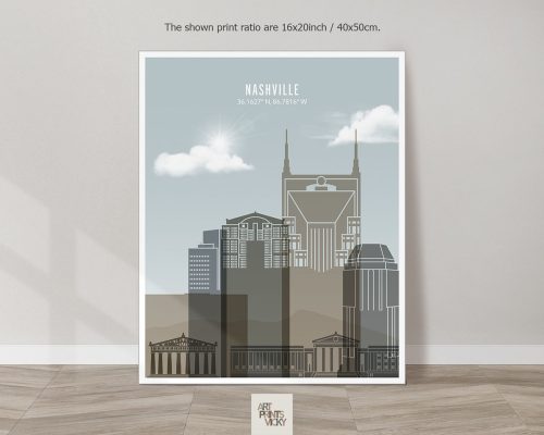 Nashville skyline wall art prints