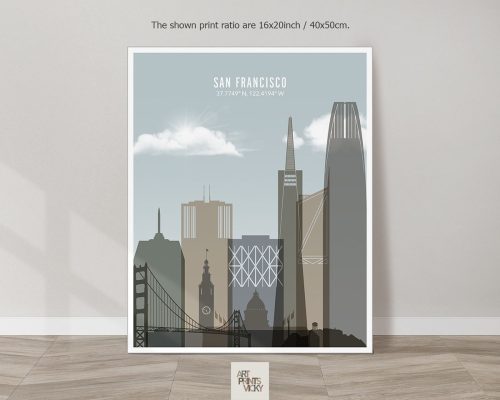San Francisco skyline wall art prints