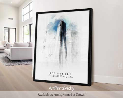 One Trade Center NYC Print | Urban 1 Style, Symbol of Strength by ArtPrintsVicky