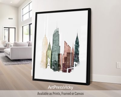 Colorful New York City drawing