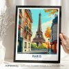 Paris France Travel Print - Eiffel Tower Poster
