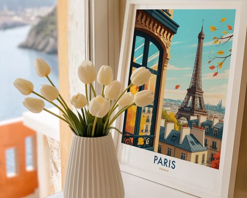 Alternative view of Paris Travel Poster - Eiffel Tower Art Print
