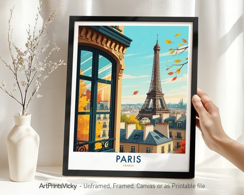 Paris Travel Poster - Eiffel Tower Art Print