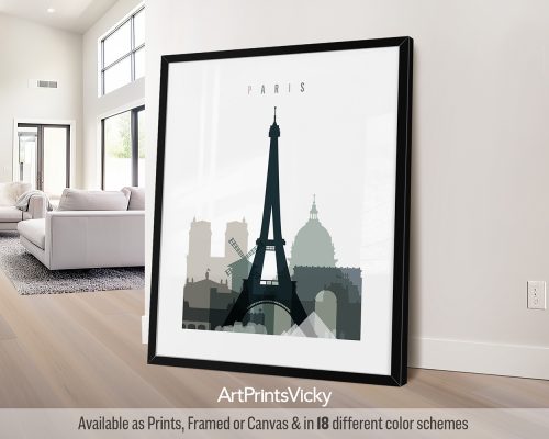 Modern Paris Art: Earthy Cityscape Poster