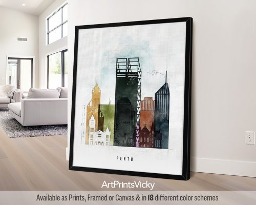 Perth City Poster | Urban 2 Style, West Coast Vibe by ArtPrintsVicky