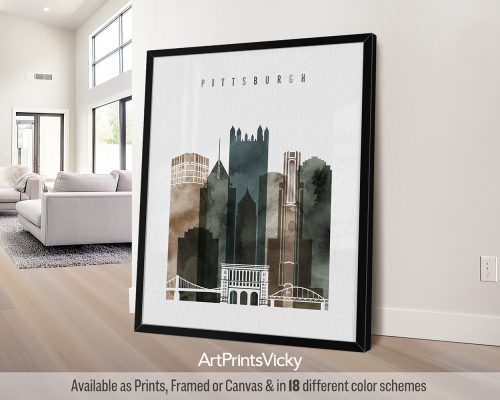 Bold & Energetic Pittsburgh Cityscape Poster