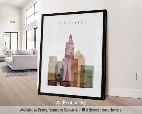 Providence Poster in Warm Watercolors by ArtPrintsVicky