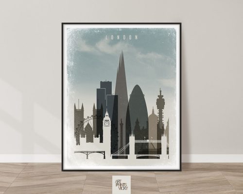 London travel poster in retro style