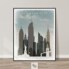 New York City travel poster in retro style