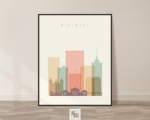 richmond skyline pastel cream by ArtPrintsVicky