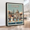 Rome Poster Inspired by Retro Travel Art
