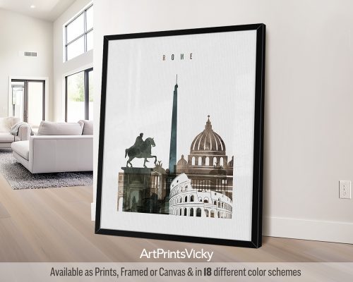 Rome Poster in Eye-catching Watercolors