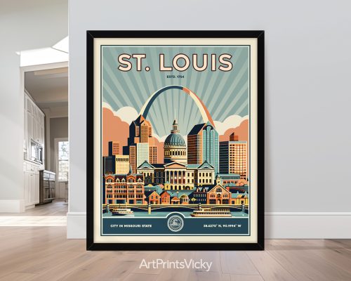 Saint Louis retro poster