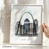 Art print of Saint Louis featuring the Gateway Arch and city skyline in a minimalist style.