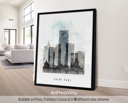 Saint Paul City Poster | Urban Grit & Minnesota Charm by ArtPrintsVicky