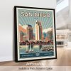 San Diego Print Inspired by Retro Travel Art by ArtPrintsVicky