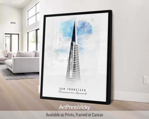 Transamerica Pyramid Poster | Urban Edge, San Francisco Icon by ArtPrintsVicky