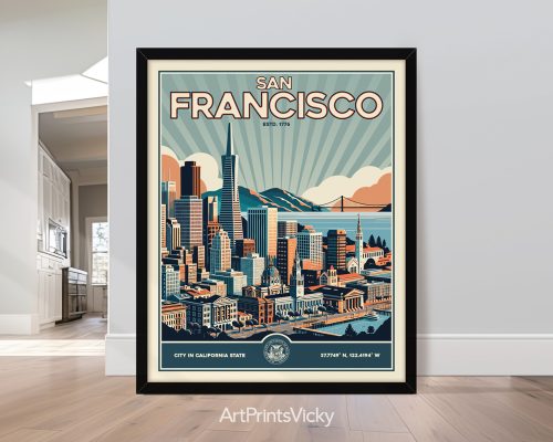 Retro image of San Francisco skyline