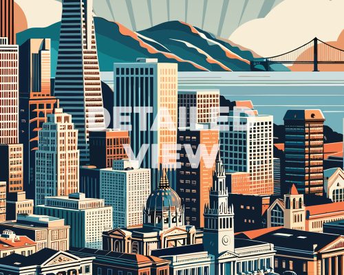 San Francisco retro cityscape art print