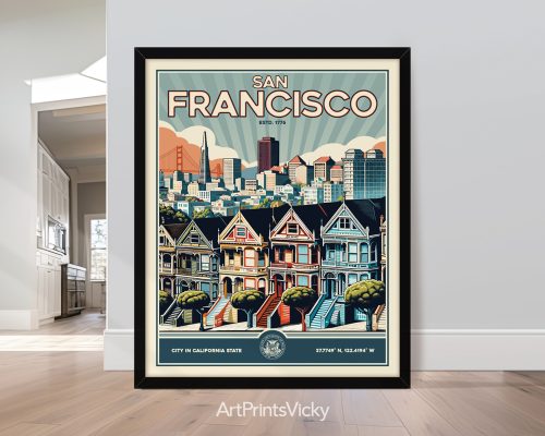 San Francisco Print Inspired by Retro Travel Art