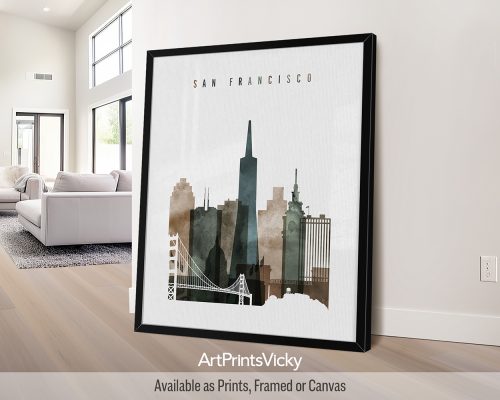 Earthy & Inviting San Francisco Cityscape Poster