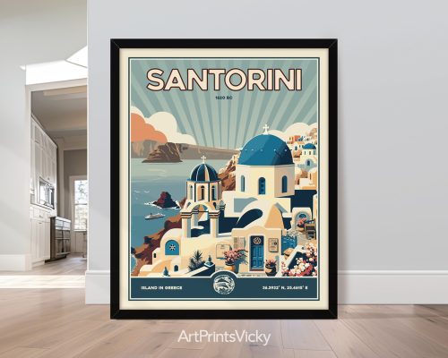 Santorini Retro B Print