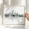 Seattle Wall Art Print in Cool Earth Tones