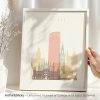 Seville city skyline print in pastel cream theme by ArtPrintsVicky