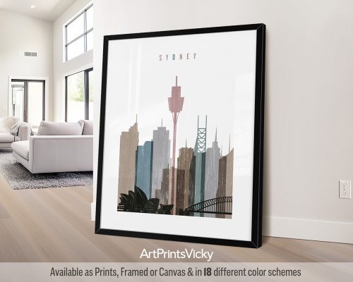 Sydney city poster with a Distressed 1 effect by ArtPrintsVicky