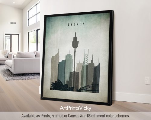 Sydney city poster with a Distressed 3 effect by ArtPrintsVicky