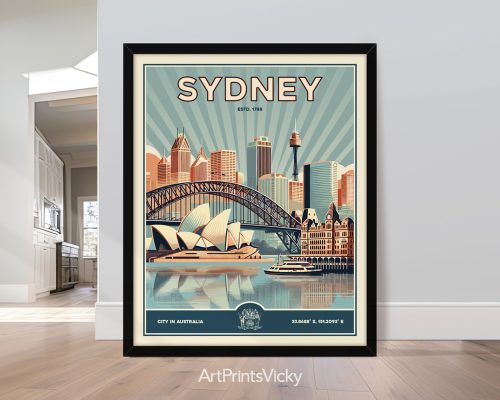 Retro view of Sydney skyline