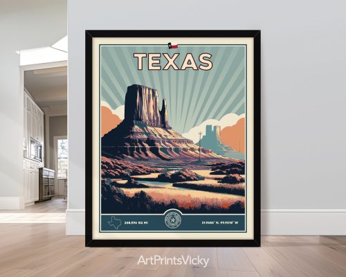 Vintage Texas retro poster